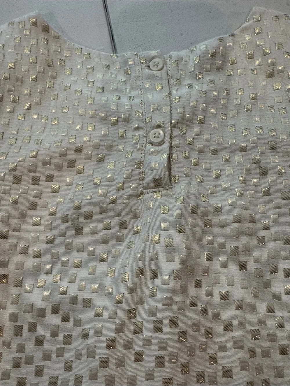 GAP Cream Dress with Gold Metallic Squares